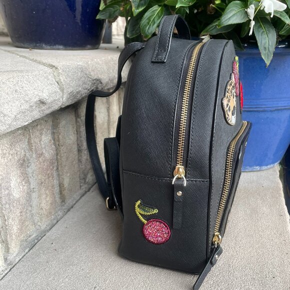 KATE SPADE RUN WILD LEOPARD TOMI TOP HANDLE BACKPACK BLACK LEATHER PREPPY NEW main image 7